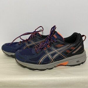 Asics Gel-Venture 6 Womens Shoes Size 7.5 Dark Blue Orange